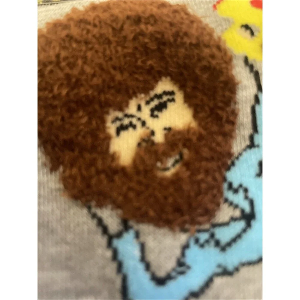 Bob Ross Socks -Joy of Painting -  1 Pair Happy Little Accidents One Size